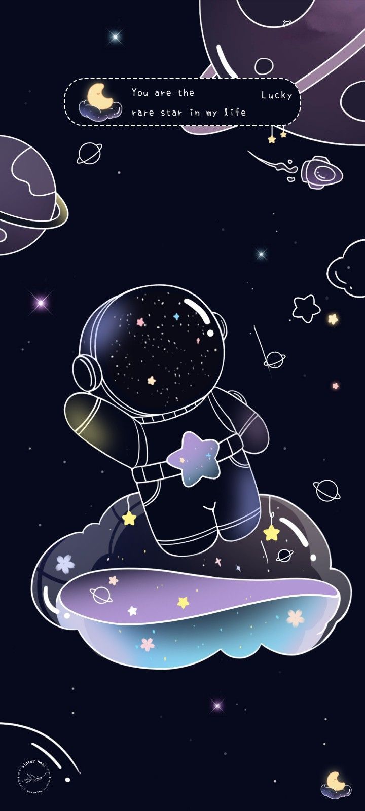 cute astronaut illustrations for devices