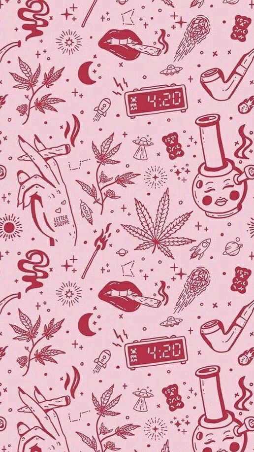 cute backgrounds featuring marijuana motifs