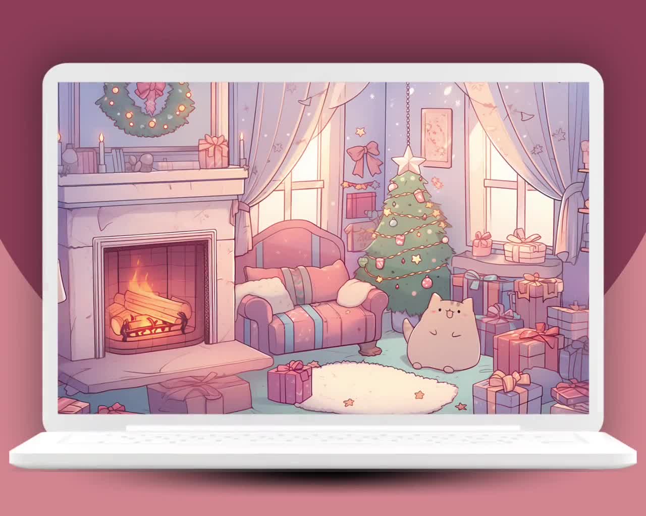 cute backgrounds kawaii christmass 0019