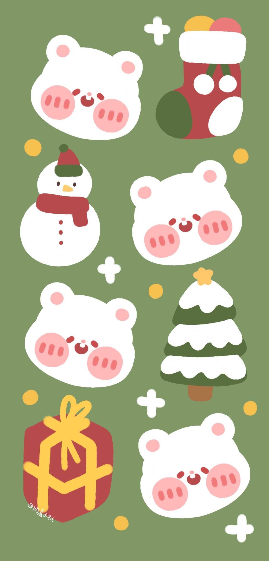 cute backgrounds kawaii christmass 0020