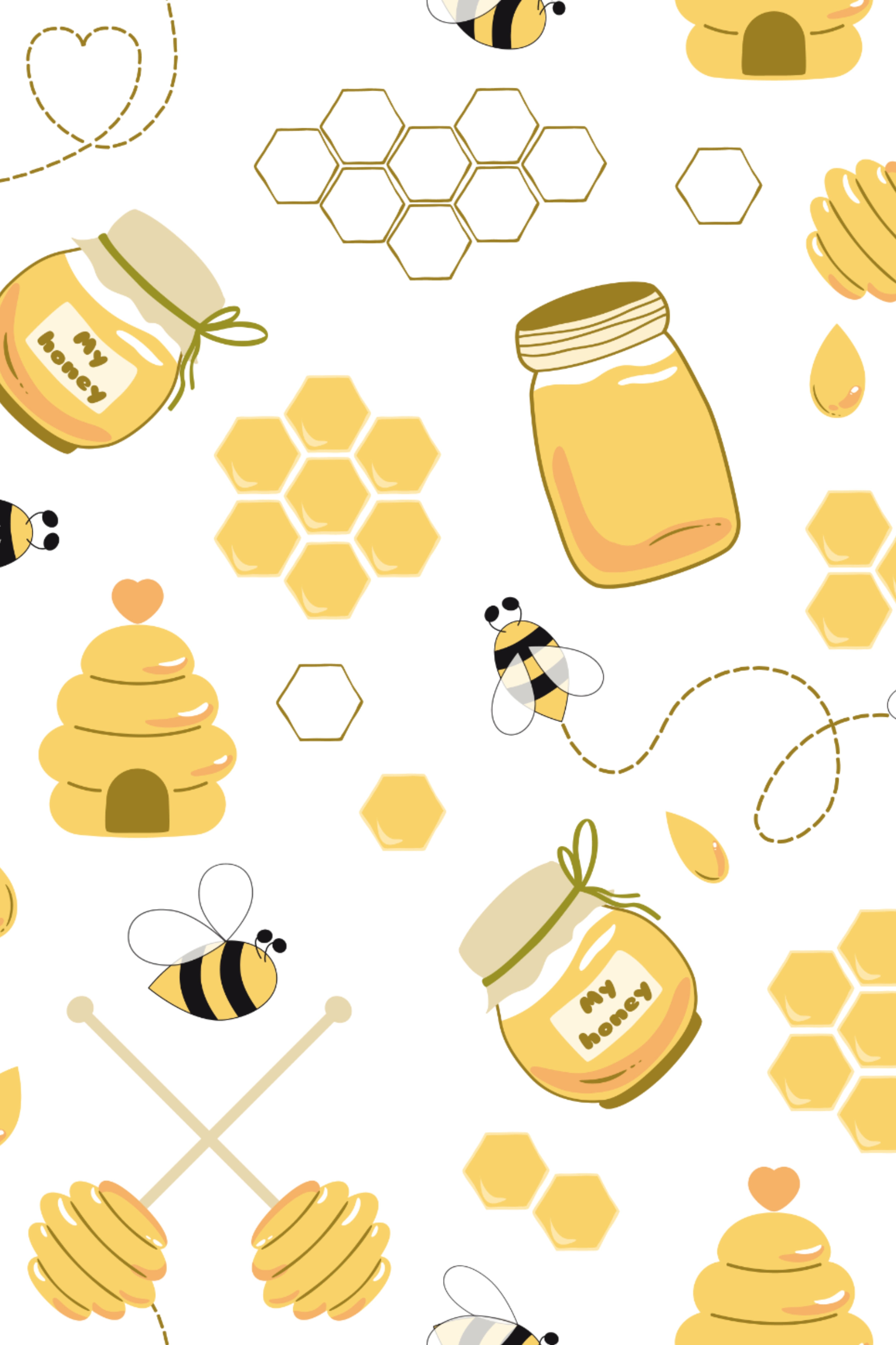 cute bee digital backdrops