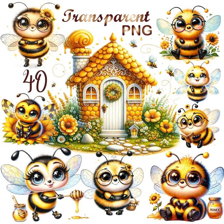 cute bee transparent background 0086