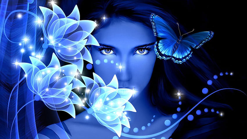 cute blue butterfly backgrounds 0078