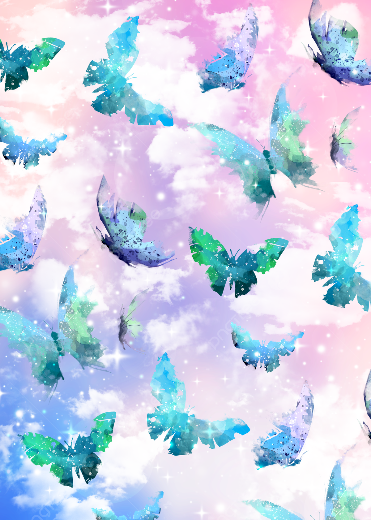 cute blue butterfly backgrounds 0079