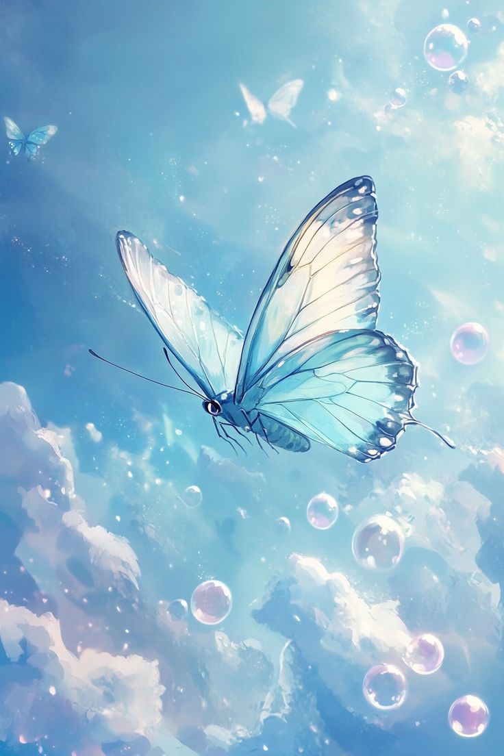 cute blue butterfly backgrounds 0082