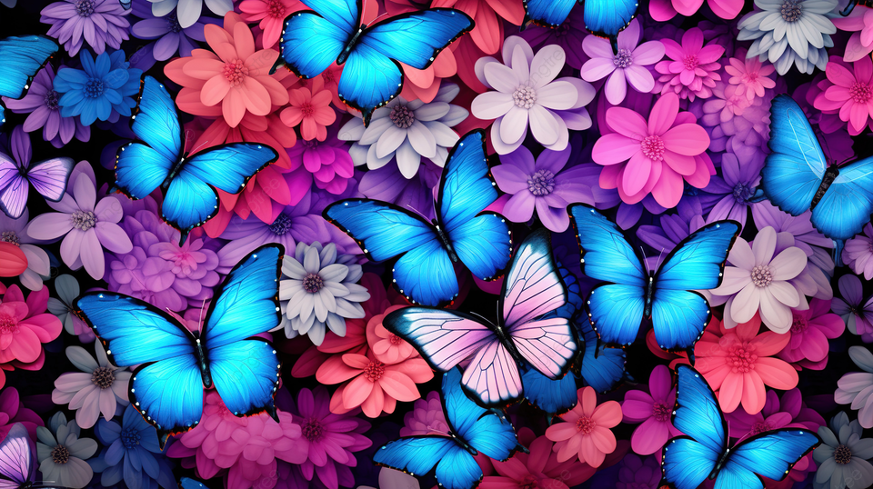 cute blue butterfly backgrounds 0090