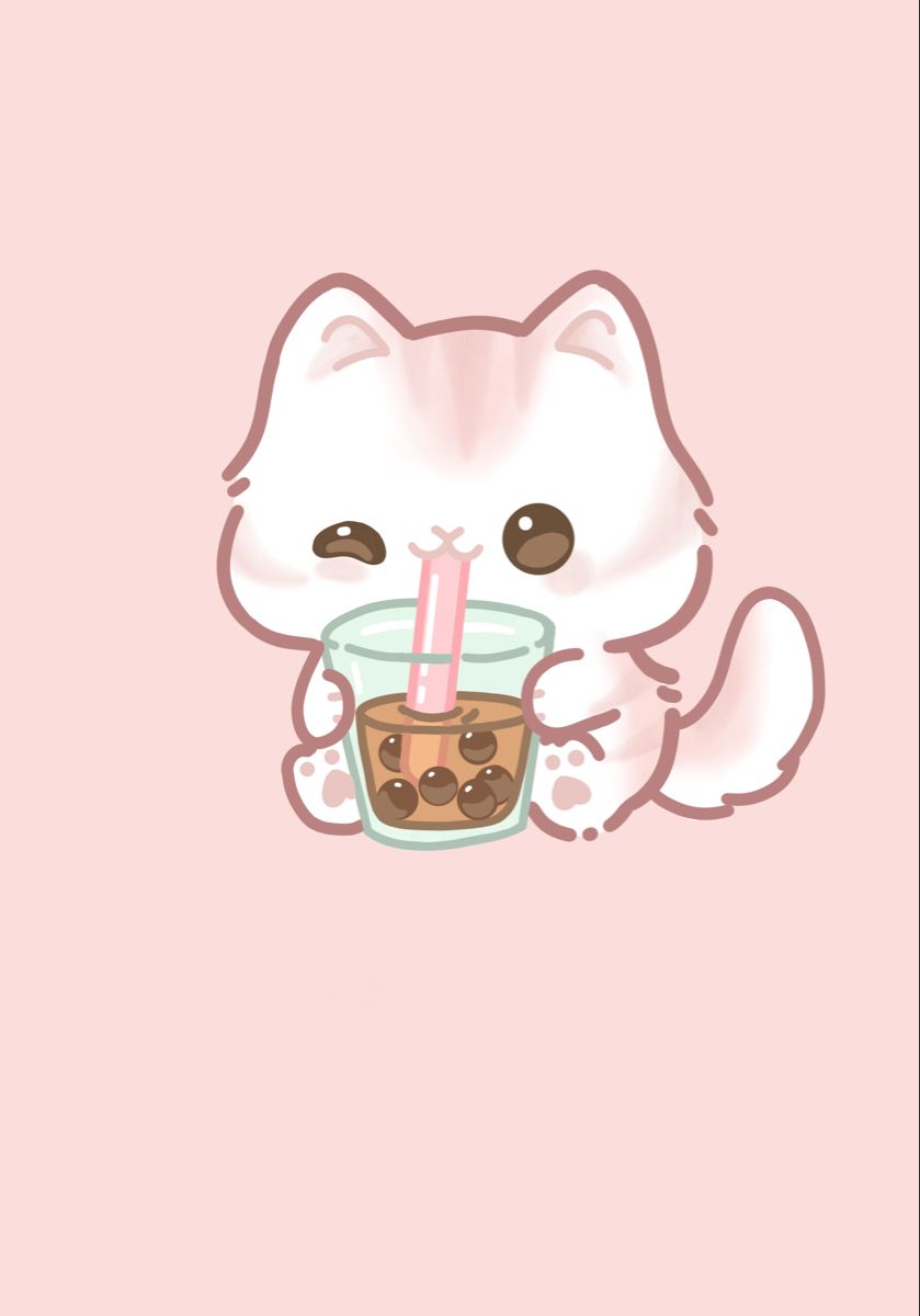 cute boba illustration backgrounds