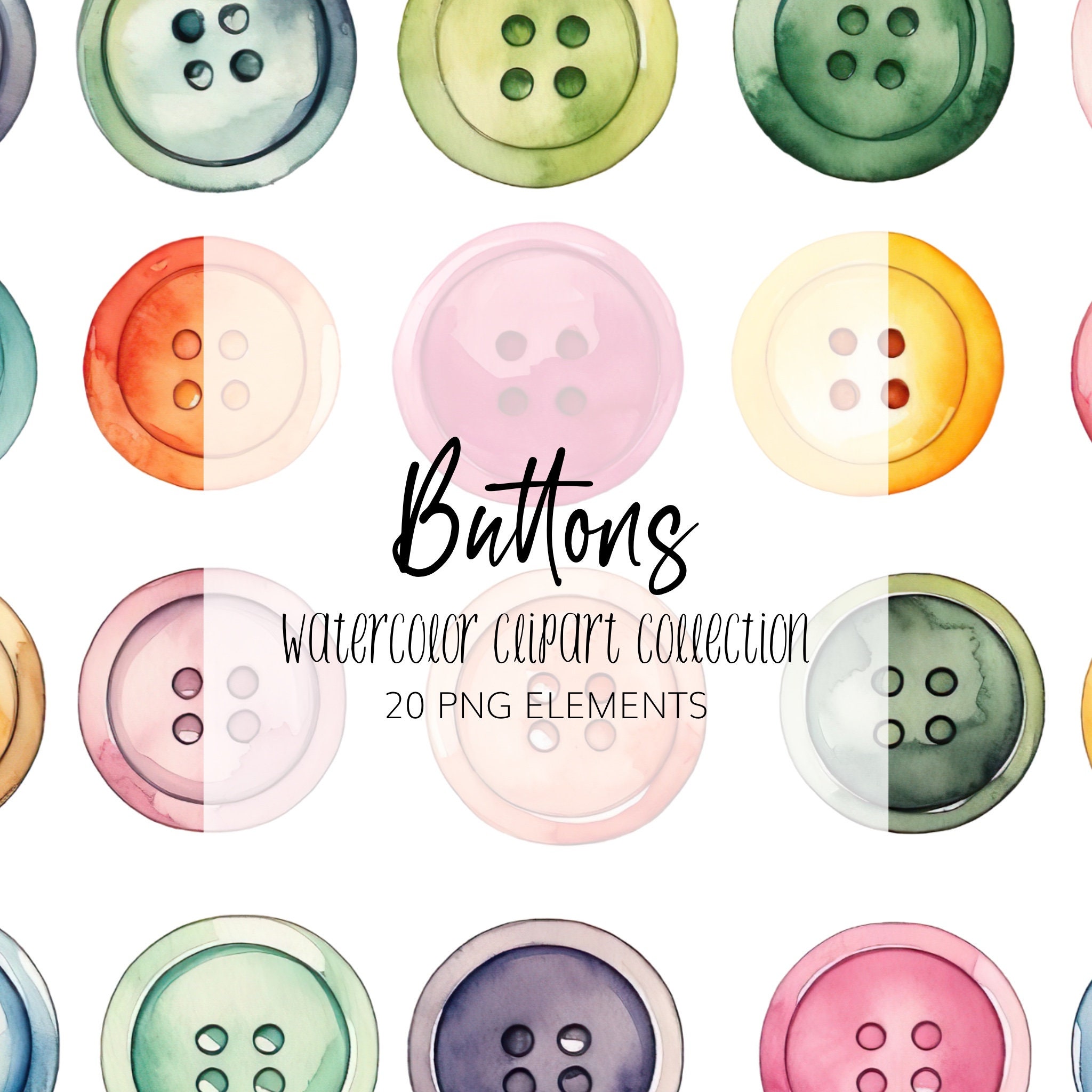 cute buttons for digital use with transparent backgrounds