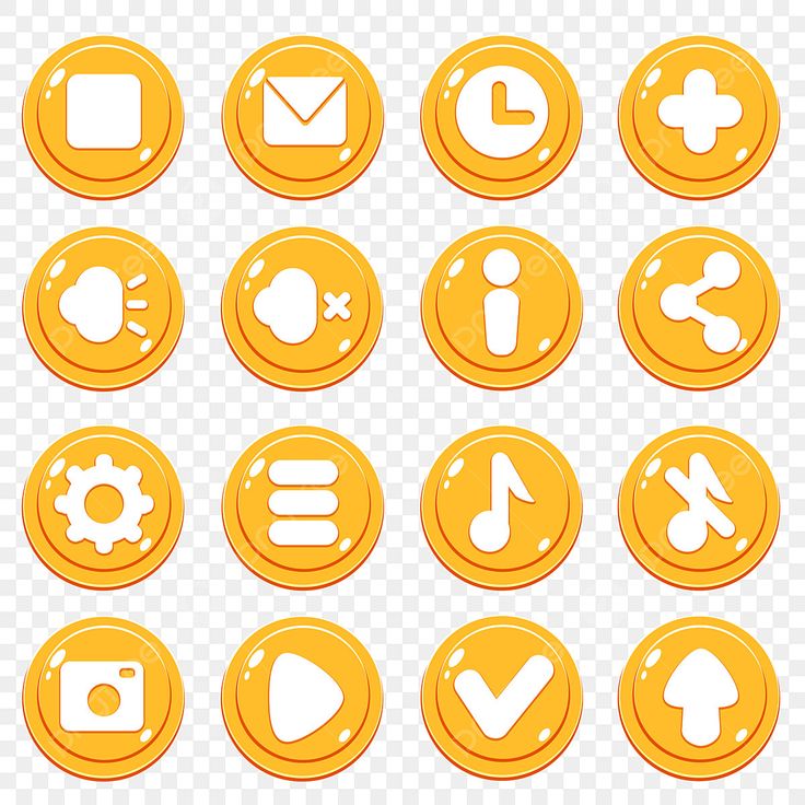 cute buttons transparent background 0011