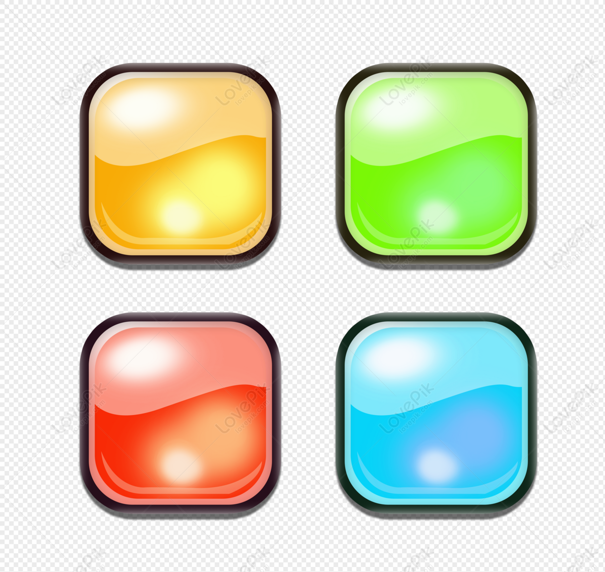 cute buttons transparent background 0055