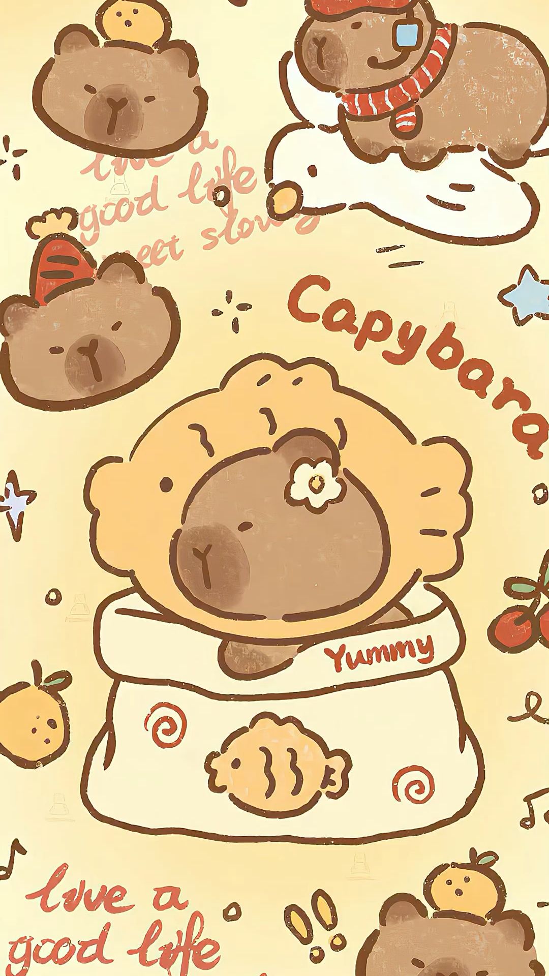 cute capybara backgrounds 0020