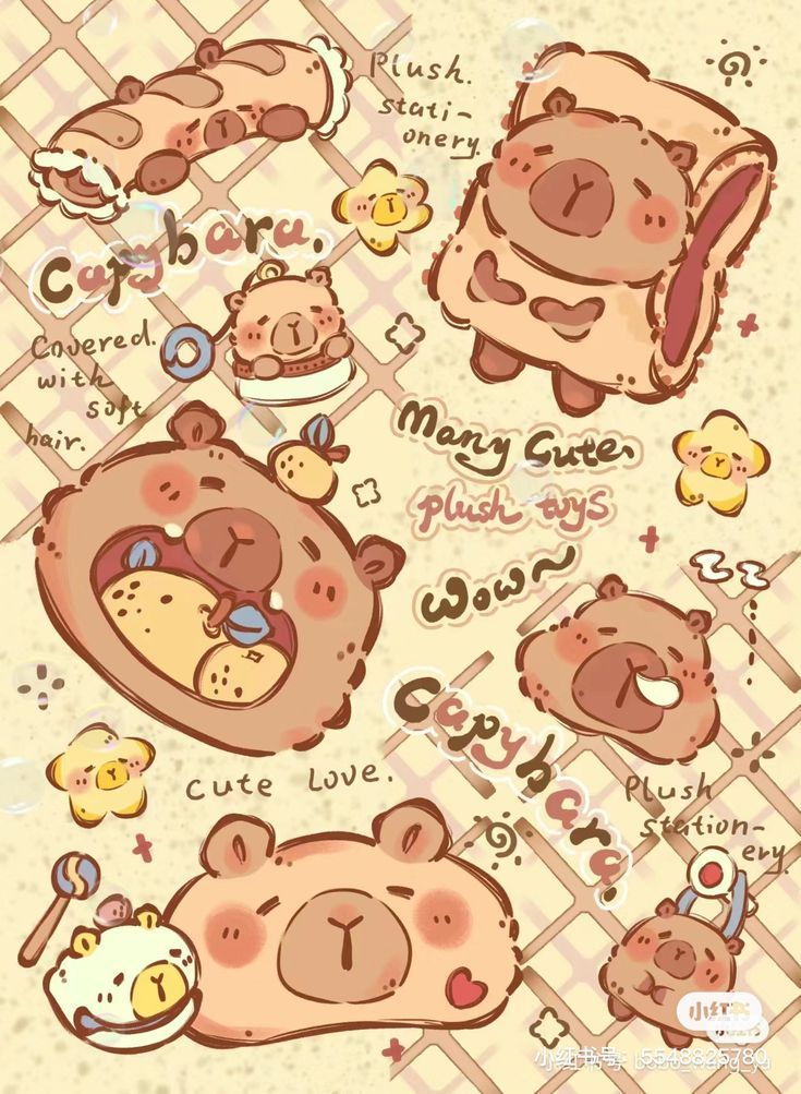 cute capybara backgrounds 0022