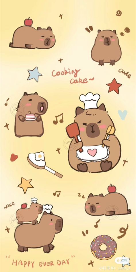 cute capybara backgrounds 0035