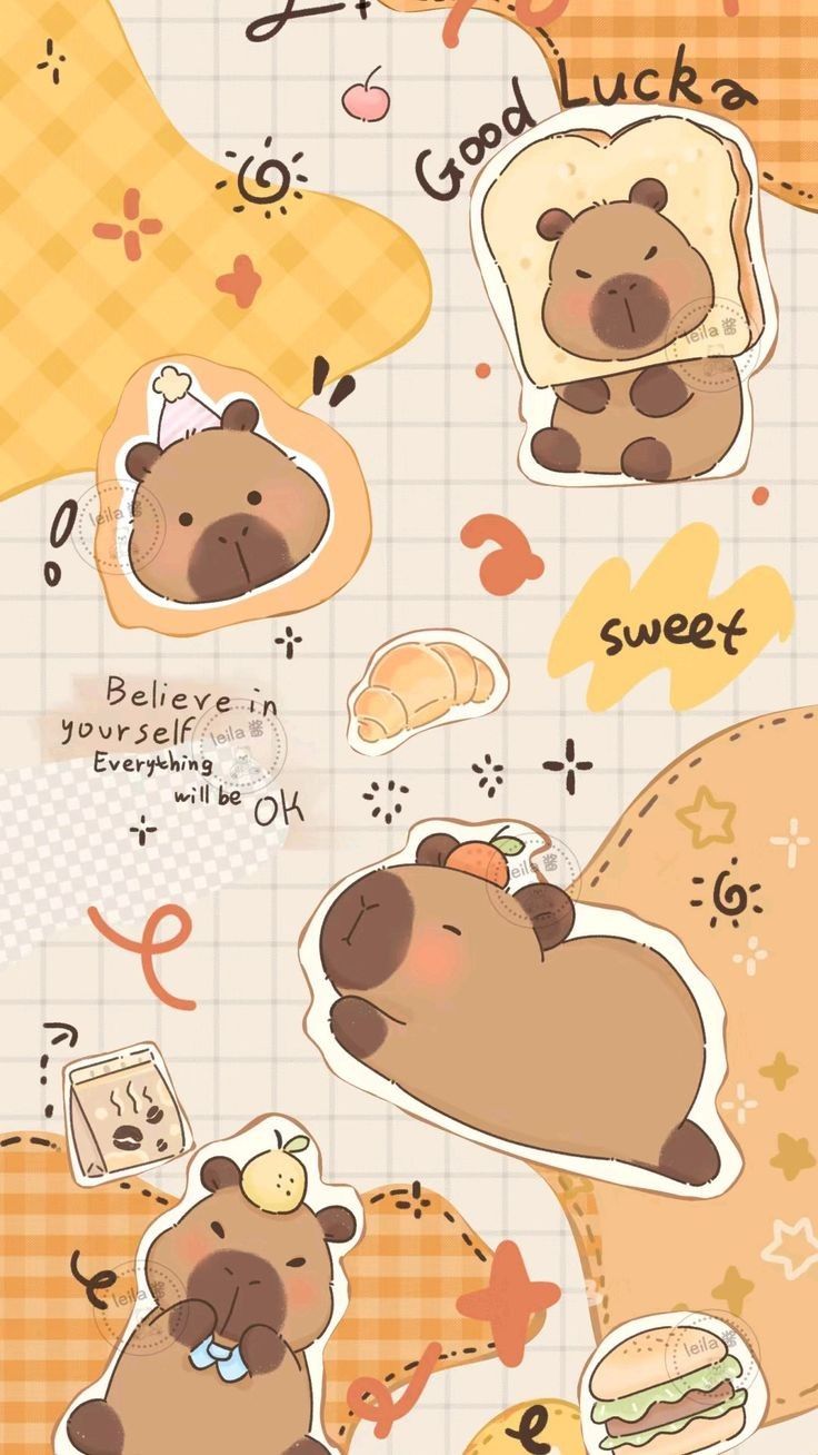 cute capybara backgrounds 0036