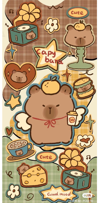 cute capybara backgrounds 0074