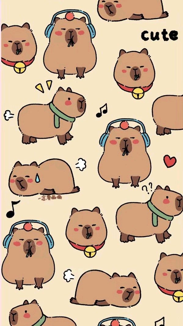 cute capybara backgrounds 0092