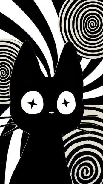 cute cat black background 0041