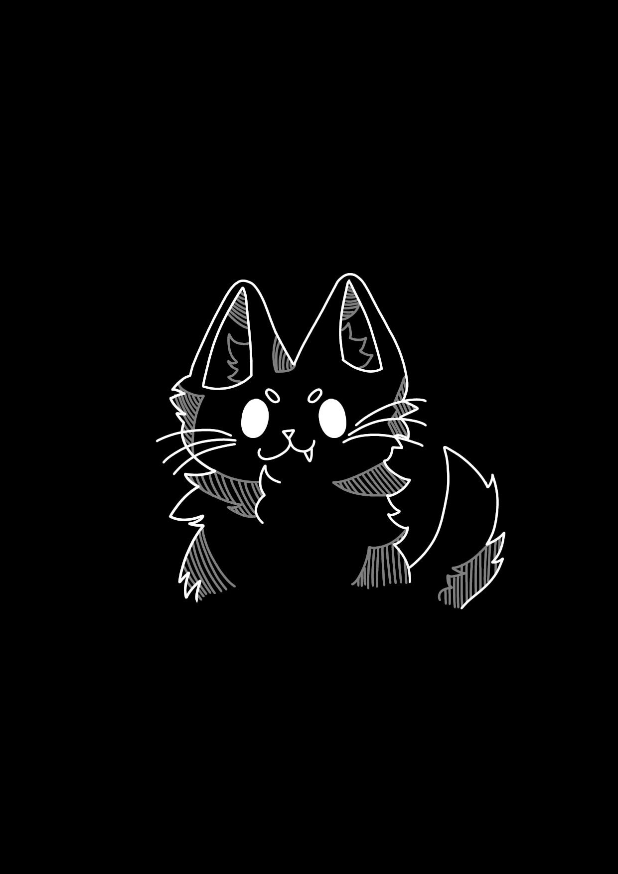 cute cat black background 0048