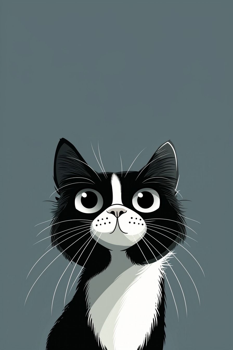 cute cat black background 0065