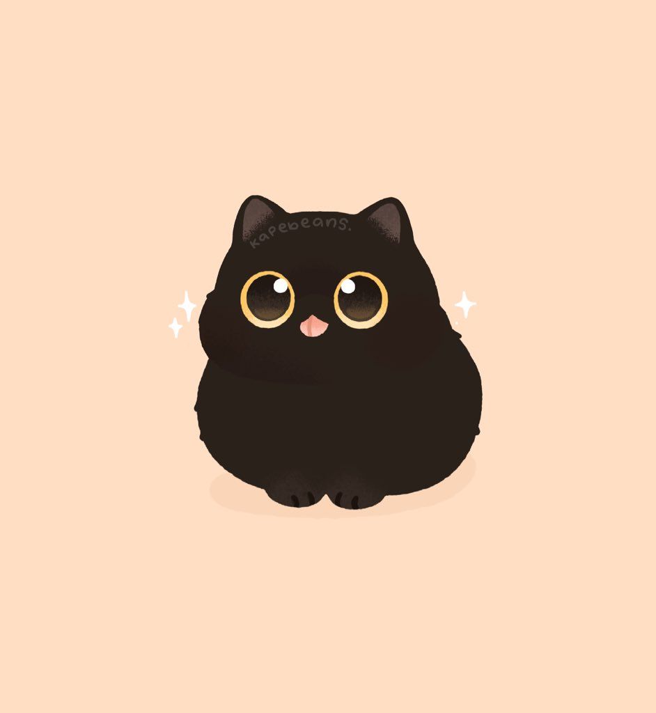 cute cat black background 0068