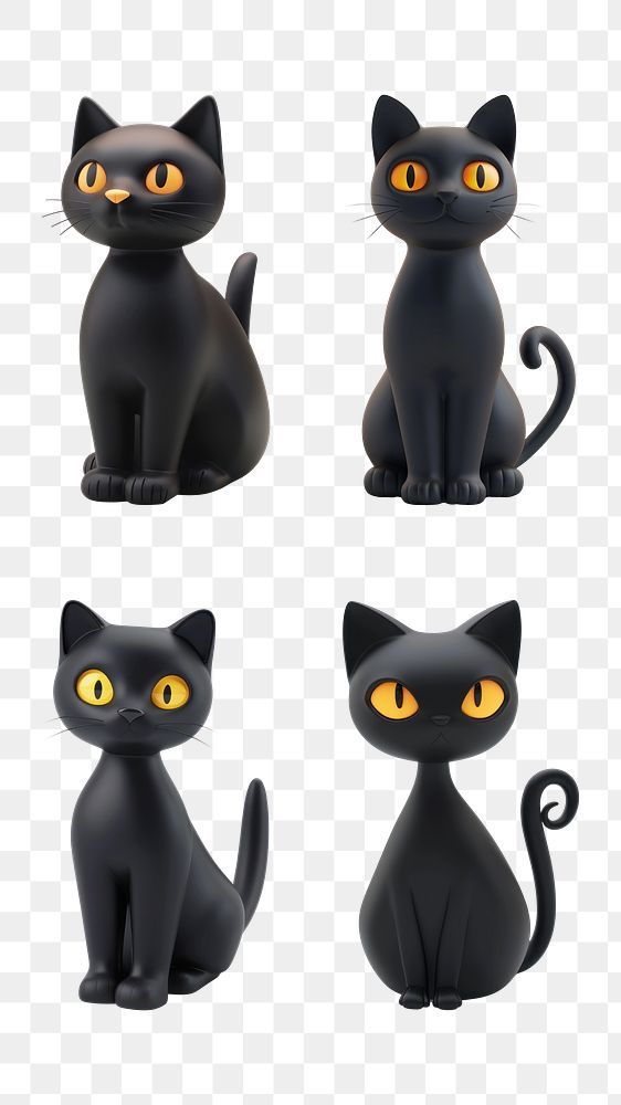 cute cat black background 0073