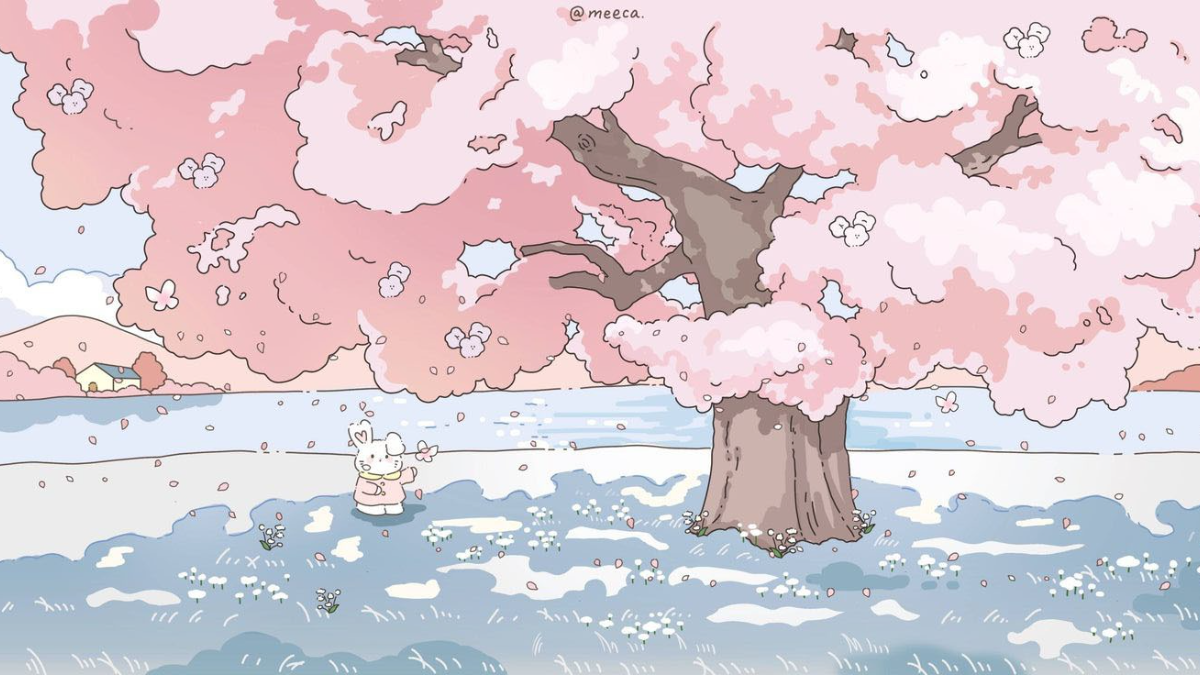 cute cherry blossom background 0011