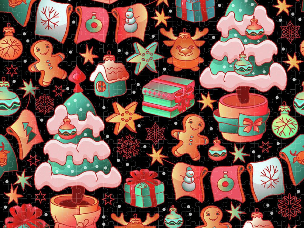 cute christmas pattern background 0012