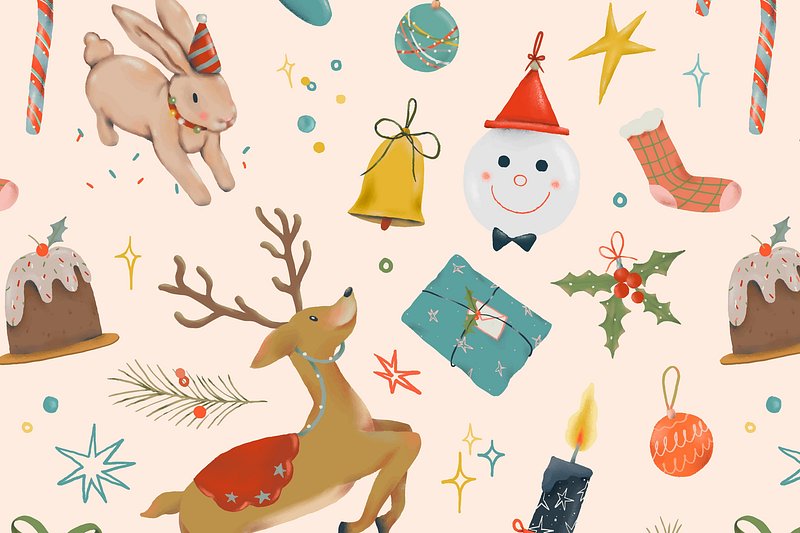 cute christmas pattern background 0018