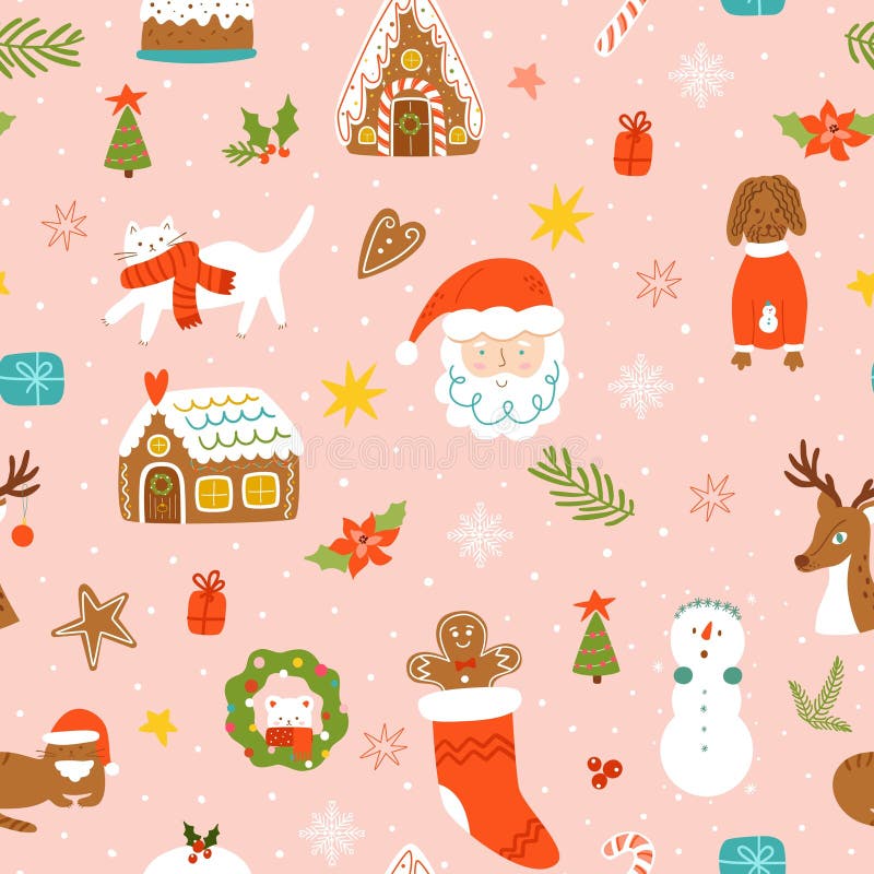 cute christmas pattern background 0022