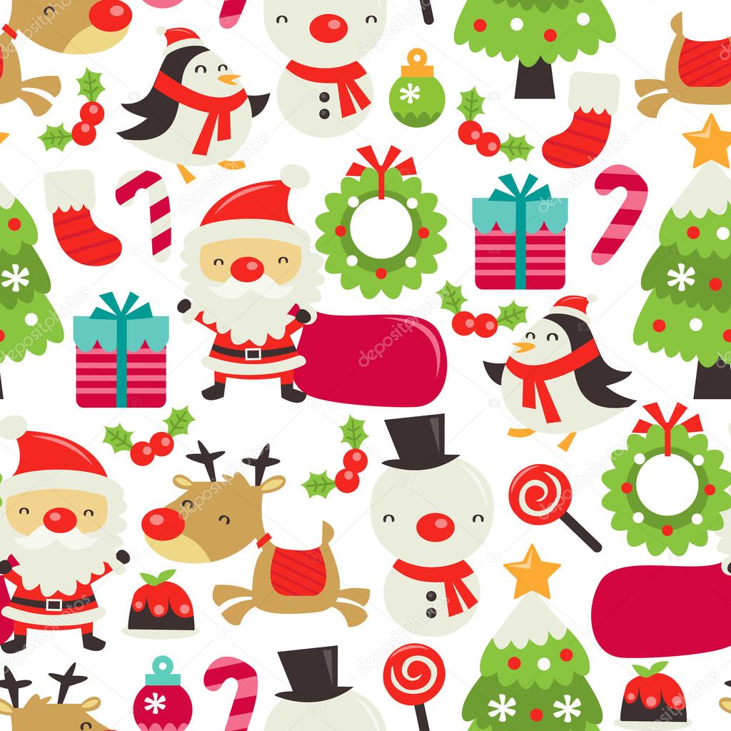 cute christmas pattern background 0046