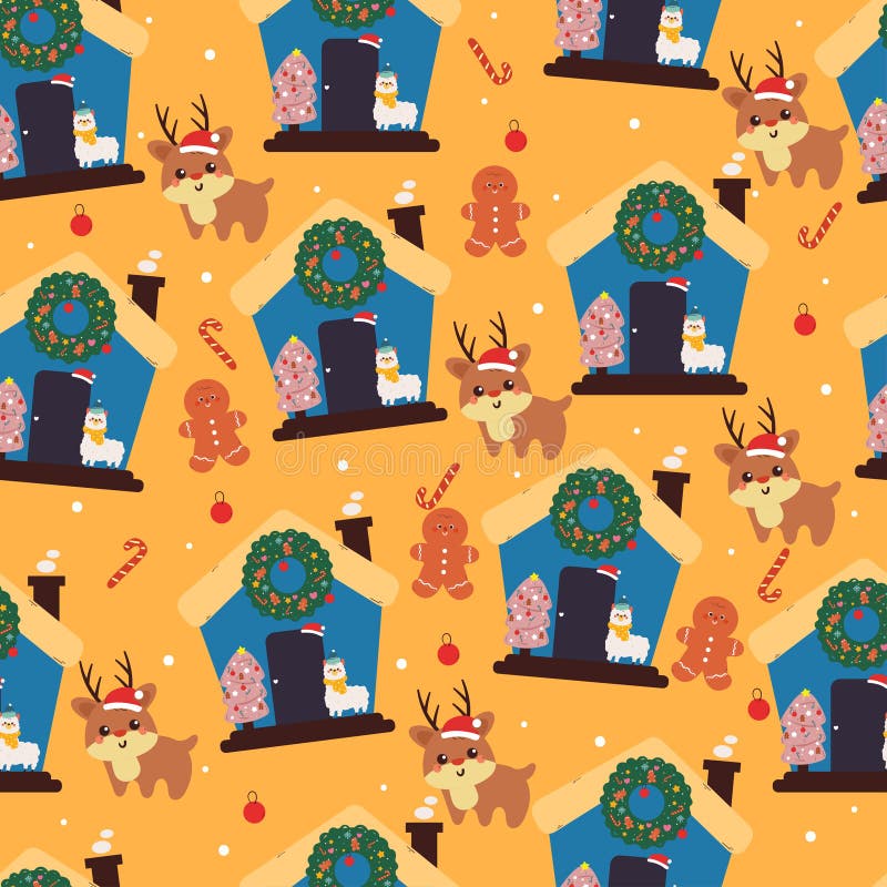 cute christmas pattern background 0062