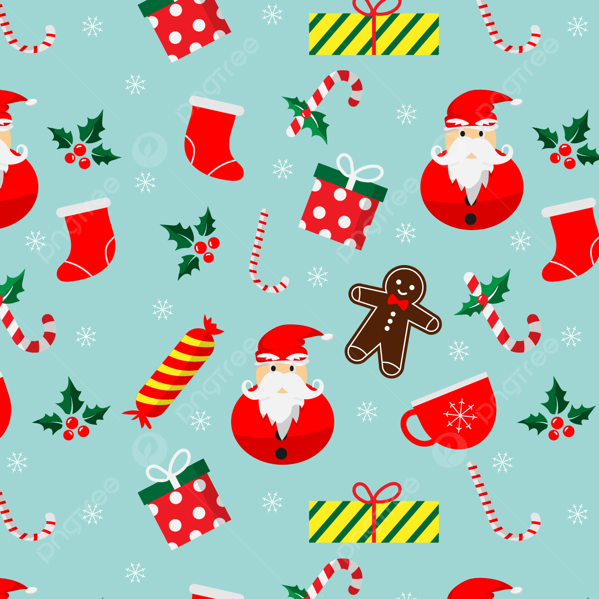 cute christmas pattern background 0068