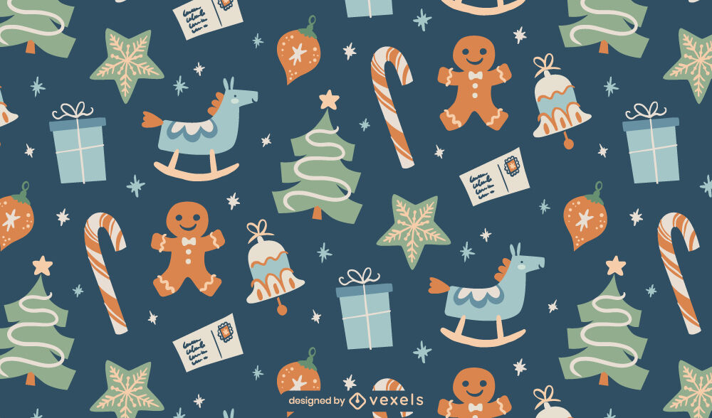 cute christmas pattern background 0075