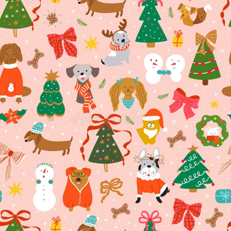 cute christmas pattern background 0096