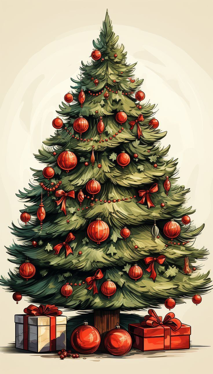 cute Christmas tree background 0027