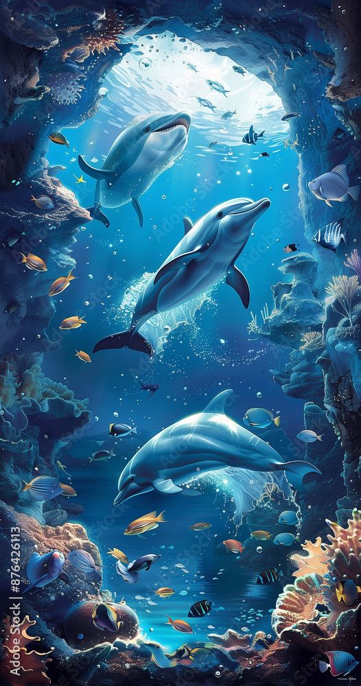 cute dolphin backgrounds 0027