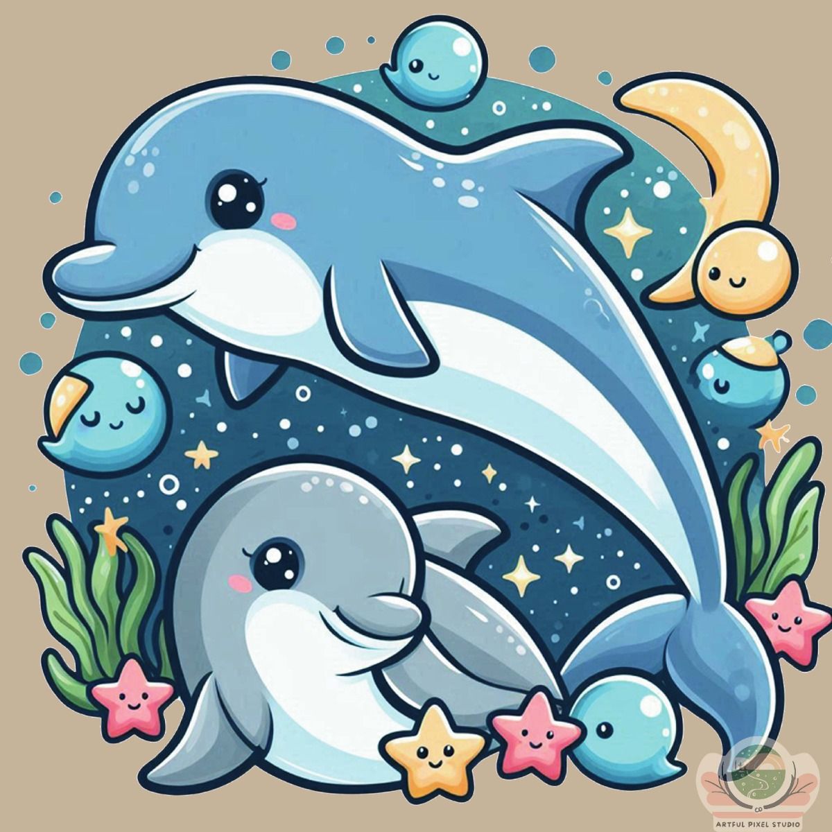 cute dolphin backgrounds 0031