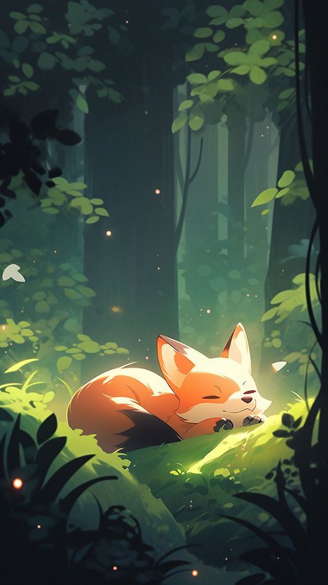 cute fox art for desktop wallpapers