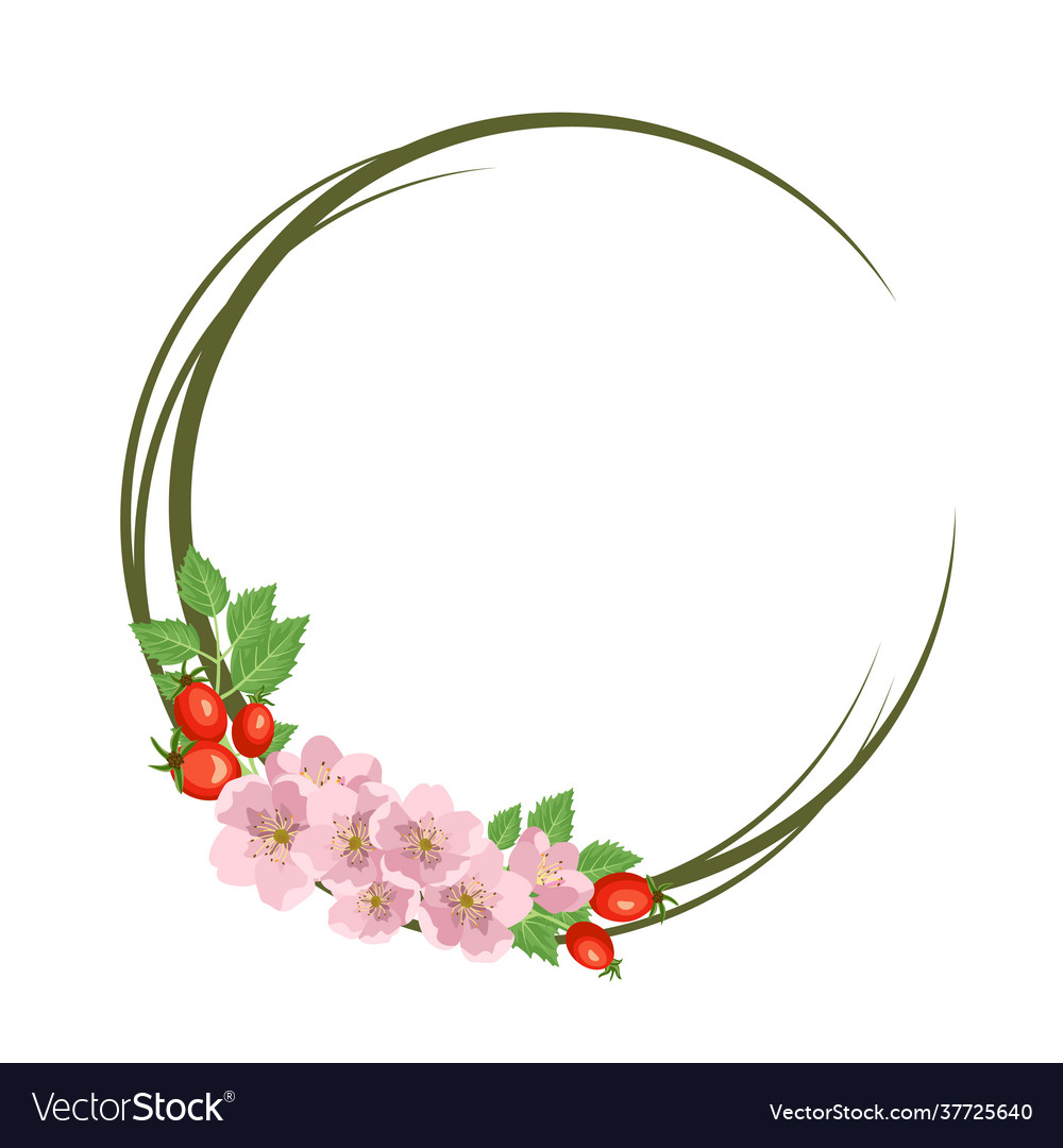 cute frame design pink flowers clear background 0010