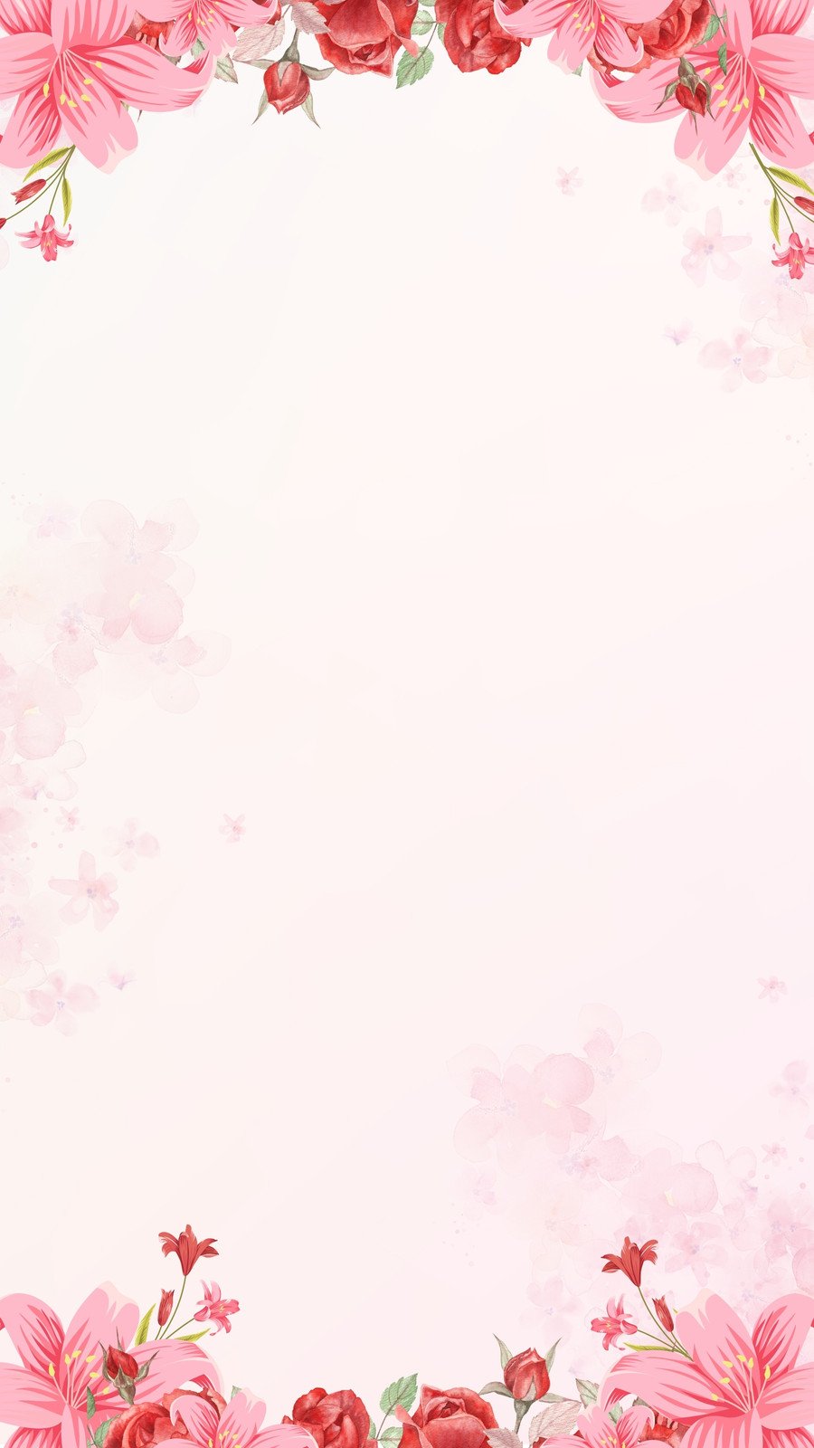 cute frame design pink flowers clear background 0014