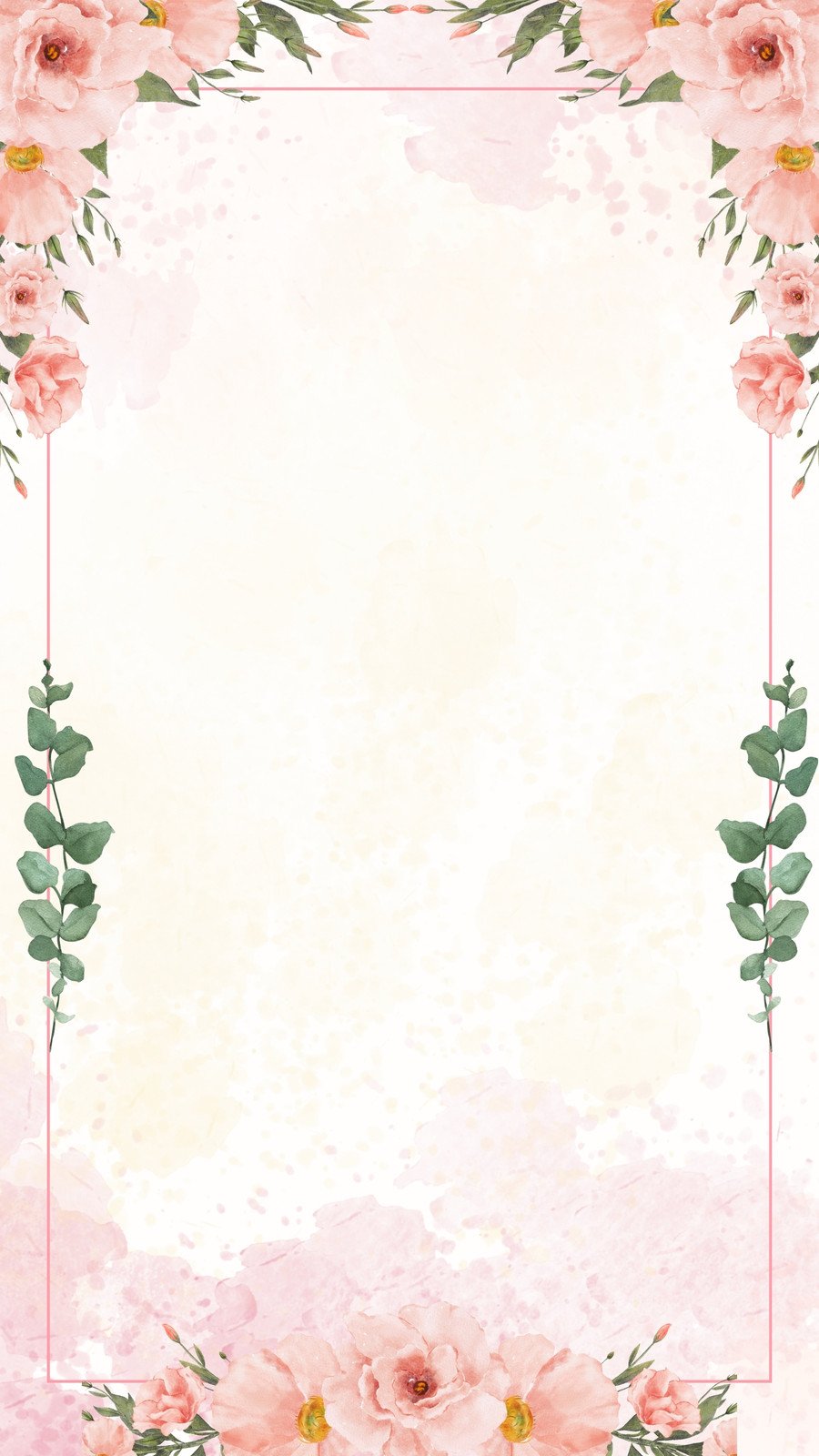 cute frame design pink flowers clear background 0019