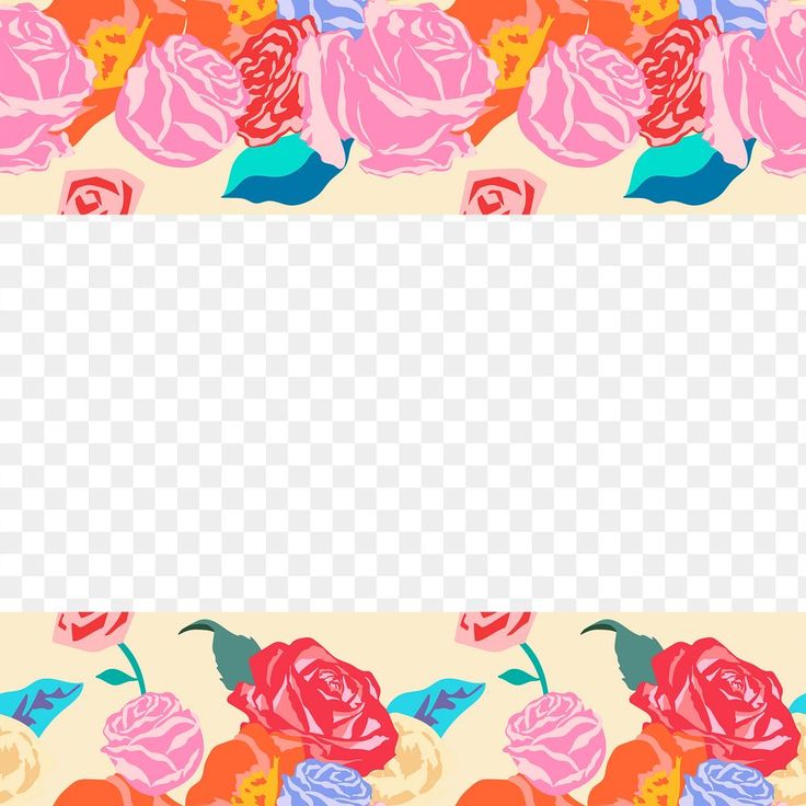 cute frame design pink flowers clear background 0048