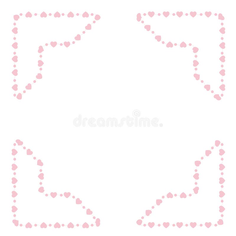 cute frame design pink flowers clear background 0049