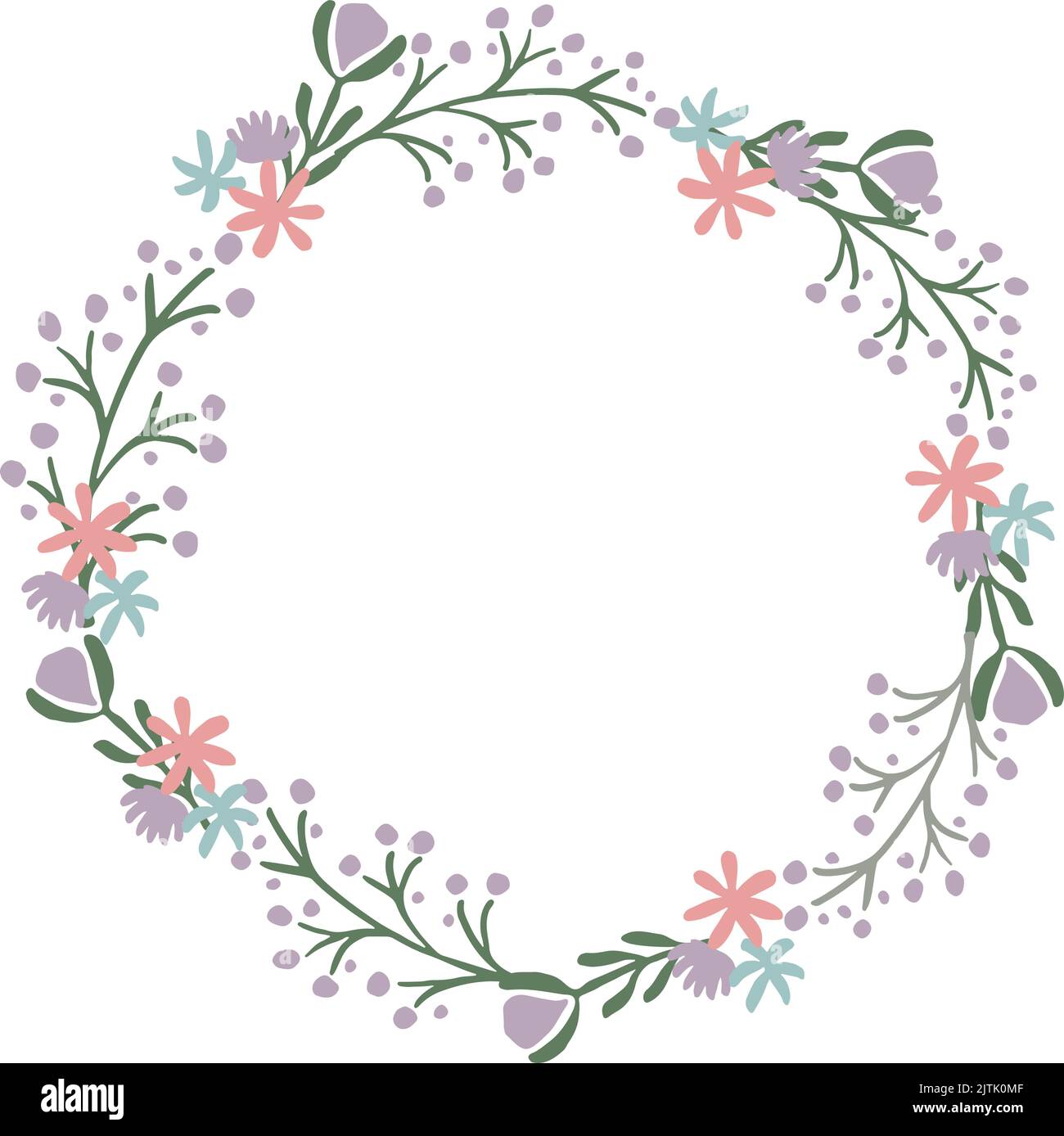 cute frame design pink flowers clear background 0054