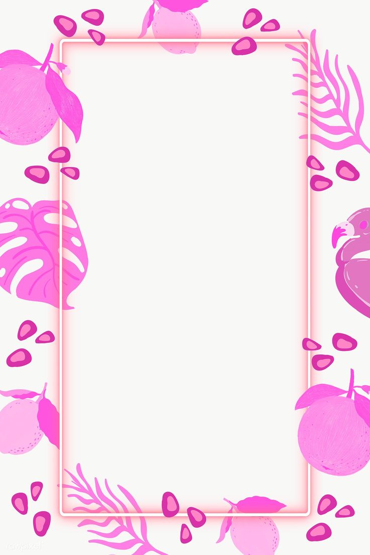 cute frame design pink flowers clear background 0076