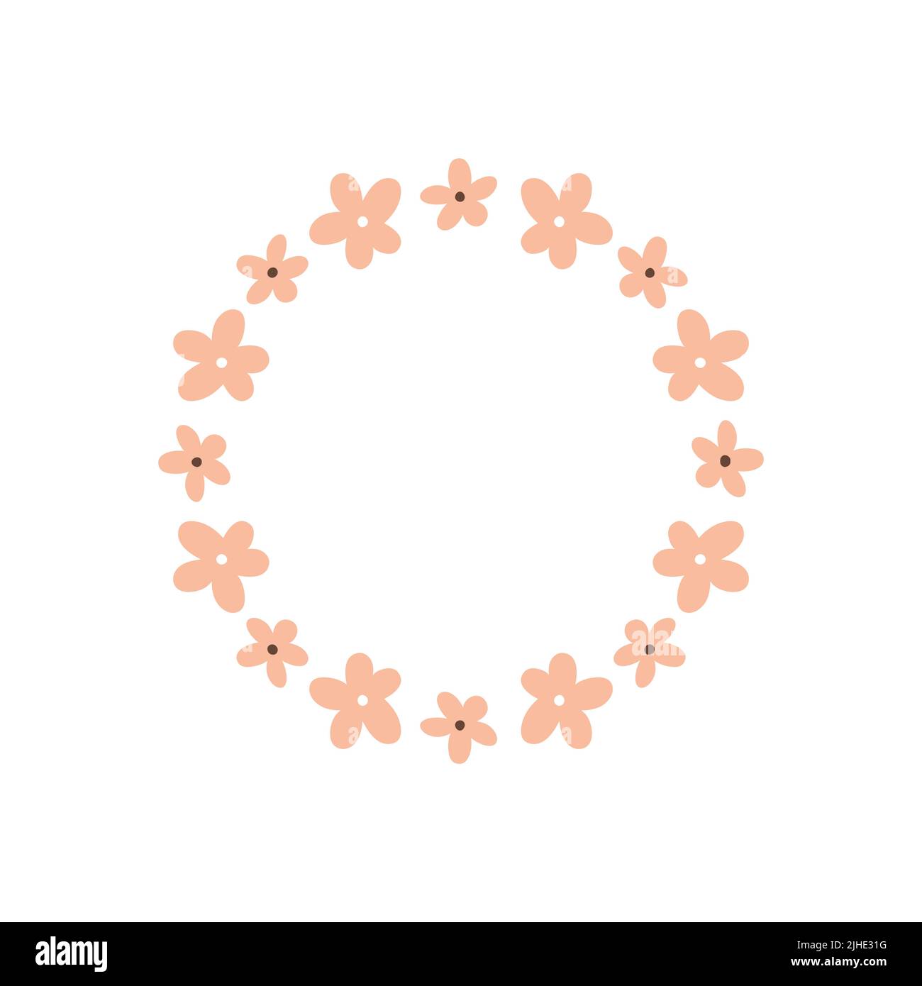 cute frame design pink flowers clear background 0077