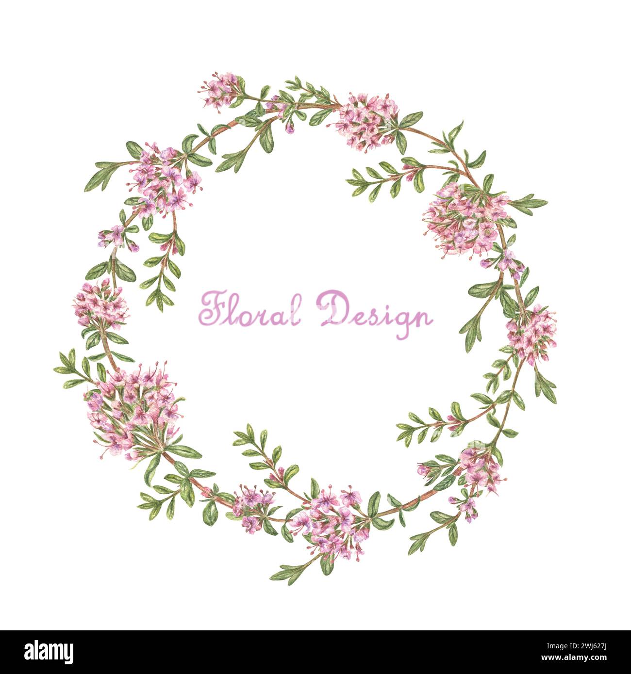 cute frame design pink flowers clear background 0085