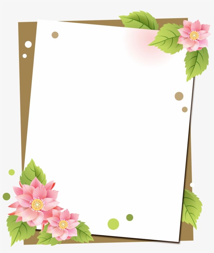 cute frame design pink flowers clear background 0087