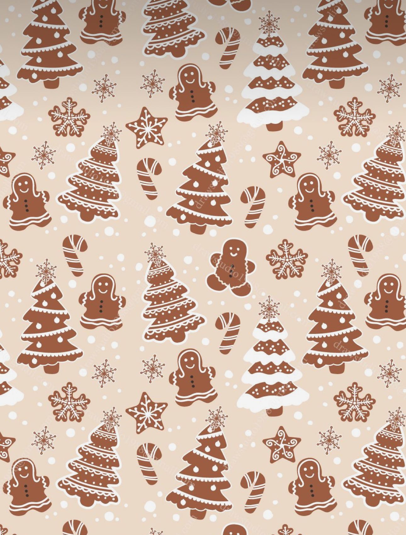 cute gingerbread background 0016