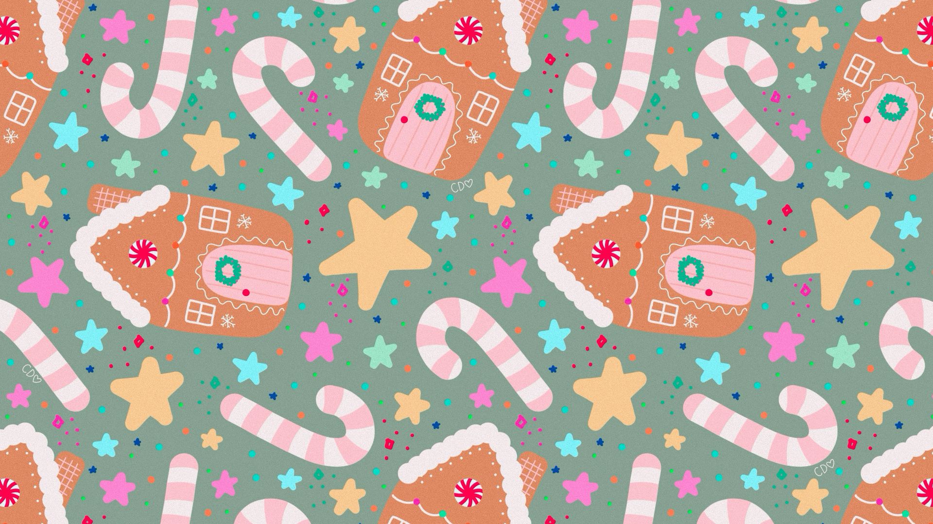 cute gingerbread background 0078